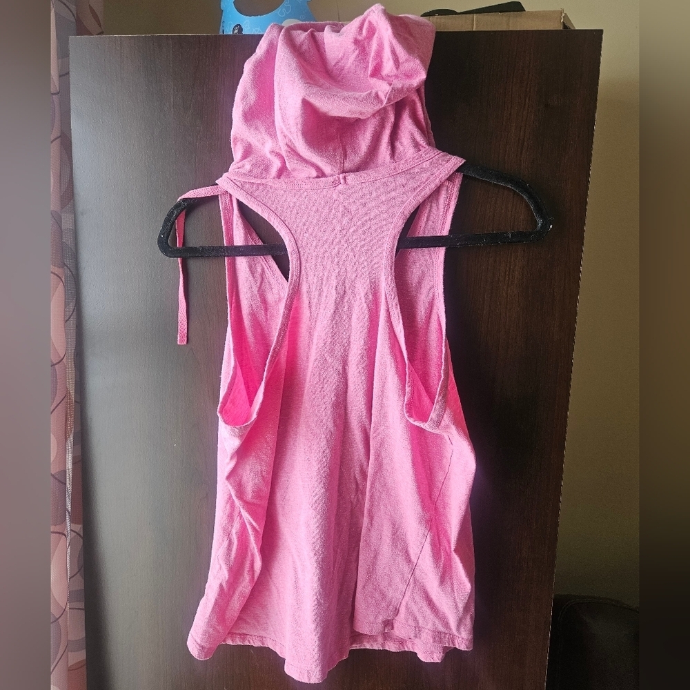 Just Be Pink V-Neck Tank Top With Hood - Picture 2 of 4